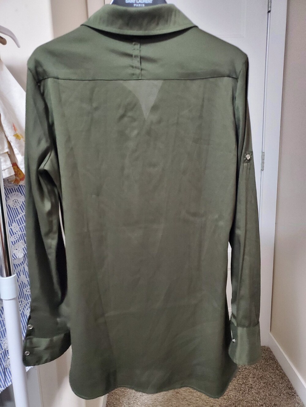 Olive Button-Down Utility Shirt - Picture 6 of 6
